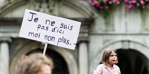 Gustave Deghilage 
Manifestation Stop Dublin - #RefugeesWelcome #openeurope 
(Lausanne, le 15 septembre 2015)